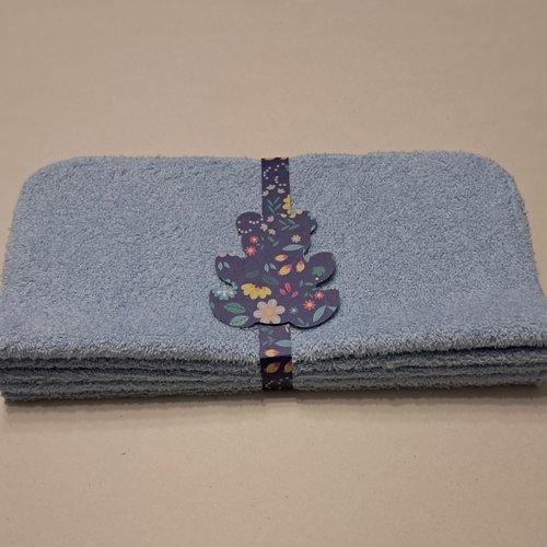 Essuie-tout en tissu micro eponge de bambou - lot de 5 - bleu ciel