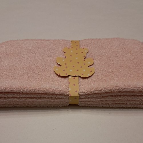 Essuie-tout en tissu micro eponge de bambou - lot de 5 - pêche