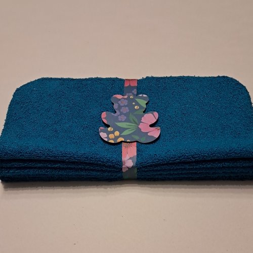 Essuie-tout en tissu micro eponge de bambou - lot de 5 -turquoise