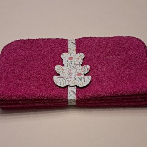Essuie-tout en tissu micro eponge de bambou - lot de 5 - fushia