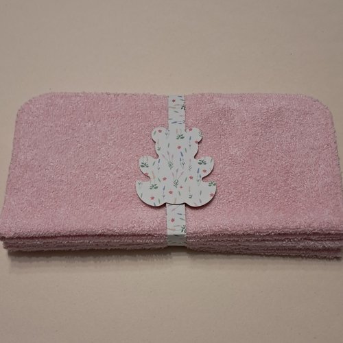 Essuie-tout en tissu micro eponge de bambou - lot de 5 - rose bonbon