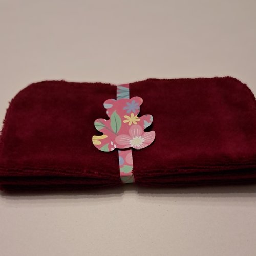 Essuie-tout en tissu micro eponge de bambou douillet -  lot de 3 - bordeaux