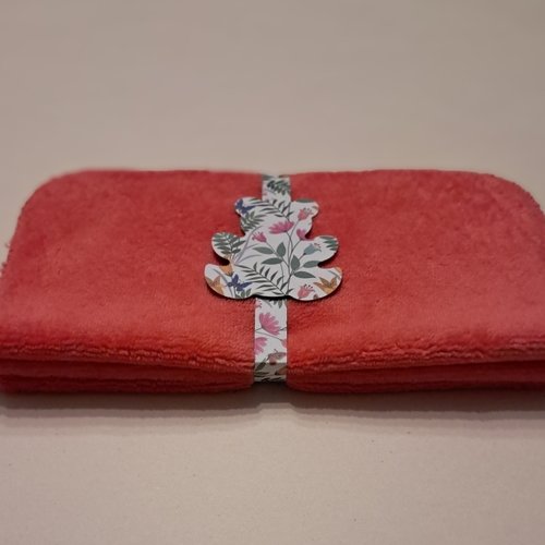 Essuie-tout en tissu micro eponge de bambou douillet -lot de 3 - corail