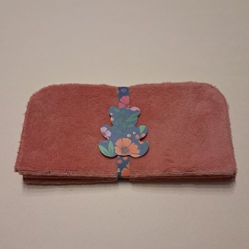 Essuie-tout en tissu micro eponge de bambou douillet - lot de 3 - saumon