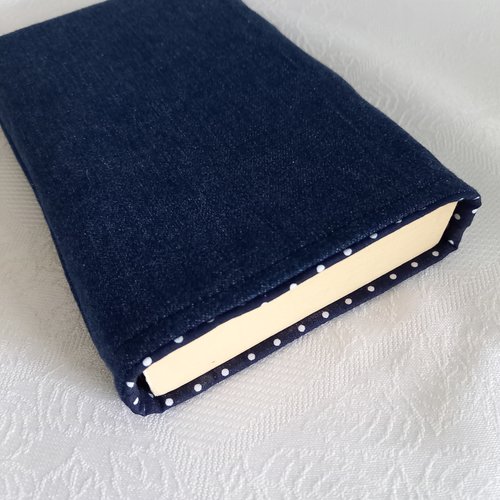 Promo pochette à livre, protège livre tissu jean