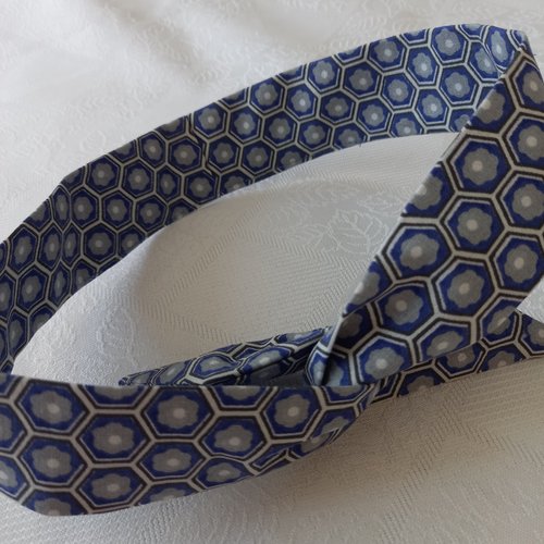 Bandeau headband rigide, bleu et gris