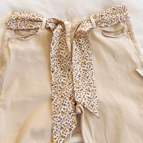 Ceinture bandeau en tissu petit motif léopard, ceinture à nouer, ceinture en tissu coton