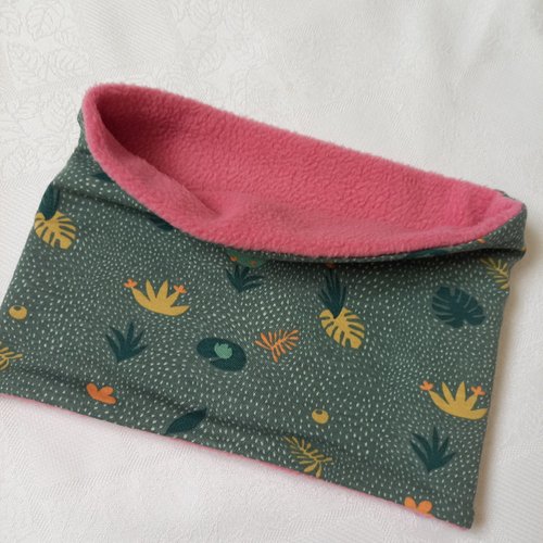 Snood enfant polaire et  jersey de coton, tour de cou enfant