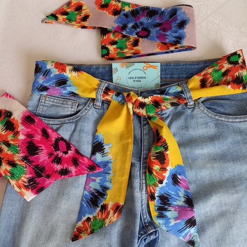 Ceinture-bandeau, headband en tissu, ceinture à nouer, ceinture en tissu,