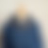 Snood homme en flanelle, écossais marine écru, tissu flanelle polyester et coton.
