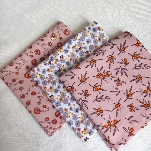Mouchoirs en coton bio 26.5 x 26.5 cm, mouchoirs en tissu, mouchoirs fleuris pour femme