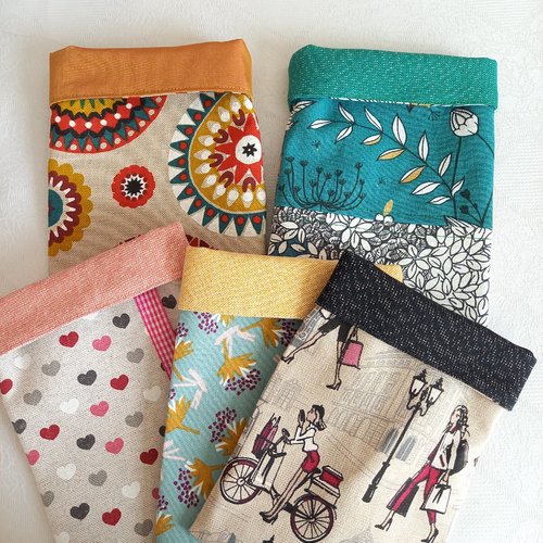 Pochettes à livre, étui à livre, en tissu canvas