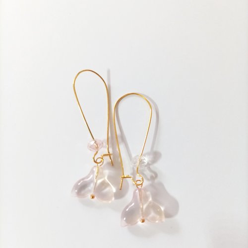 Boucles d'oreilles perle sirène rose