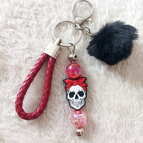 Porte clé/ bijoux de sac girl rouge