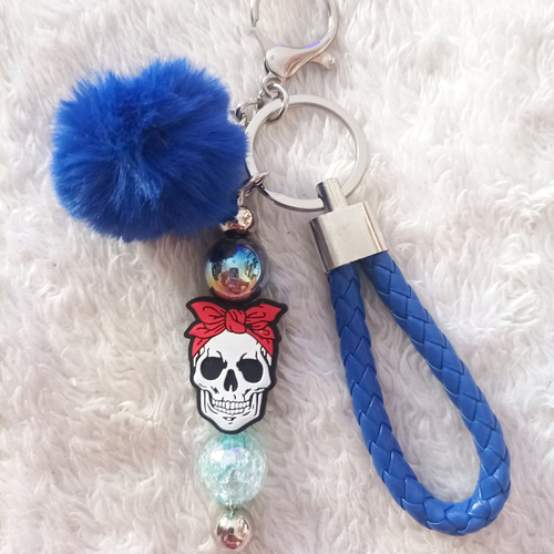 Porte clé/ bijoux de sac girl bleu