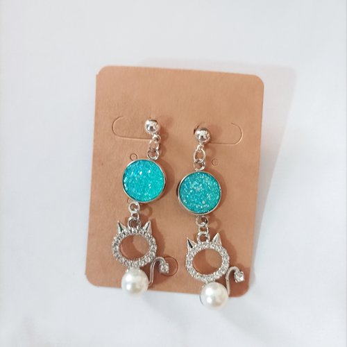 Boucles d'oreilles  petit diable bleu