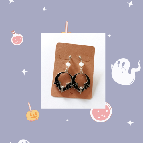 Boucles d'oreilles chauve souris noir