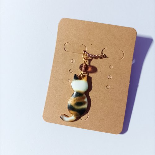 Collier chat tricolore 2 perle