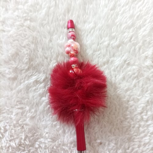 Stylo fourrure chat rouge