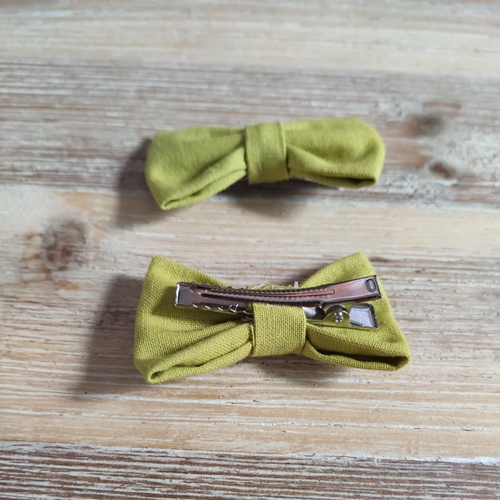 Lot de 2 barrettes nœud fait main