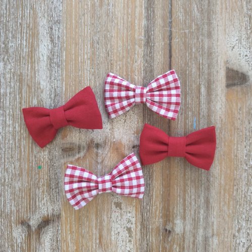 Lot de 2 barrettes nœud fait main