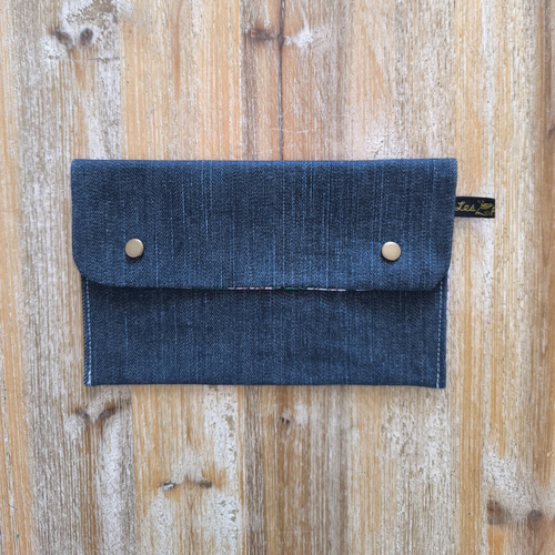 Trousse en jean recyclé - nénuphar