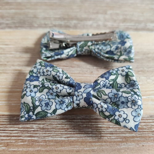 Lot de 2 barrettes nœud fait main - style "liberty"