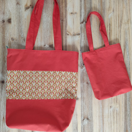 Lot de 2 tote bags réversibles 100% coton