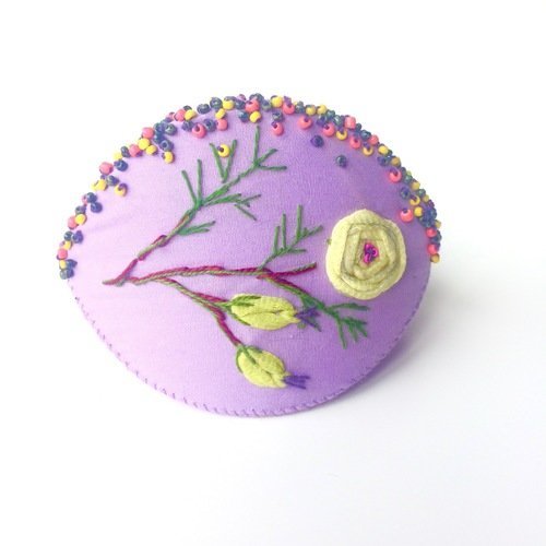 Etui à bijoux en tissu brodé - kai no kuchi - boite japonaise