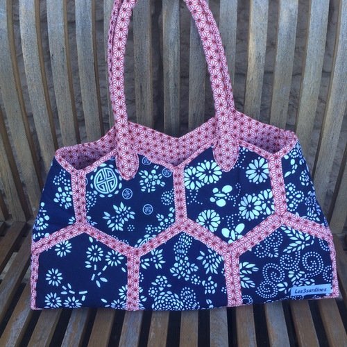 Sac à main bleu en coton - sac à main patchwork - sac à main hippie chic