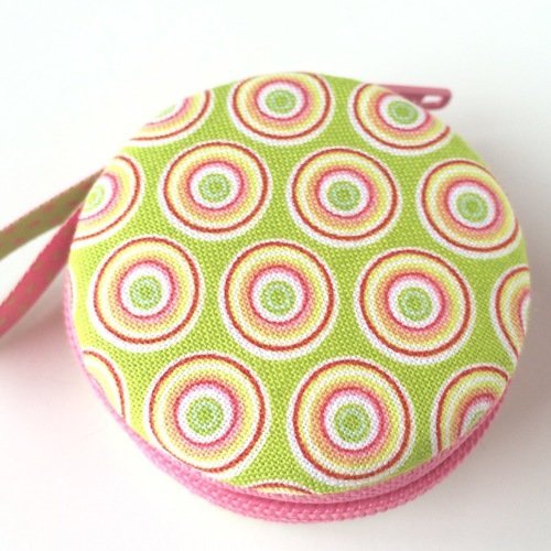 Trousse macaron - étui à bijoux - boite ronde