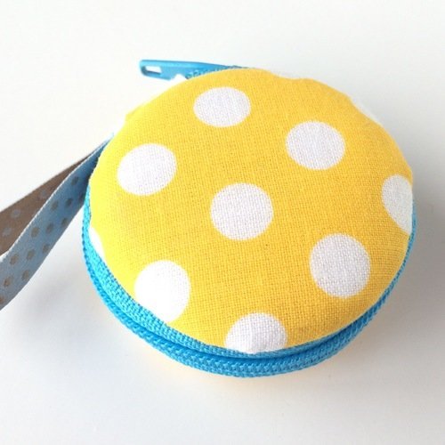 Trousse macaron - étui à bijoux - boite ronde