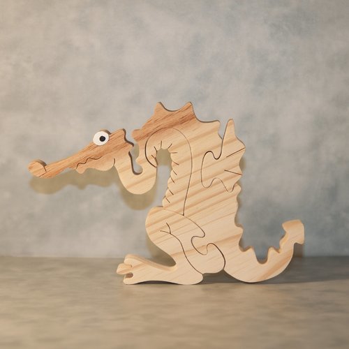 Jouet en bois : puzzle  " dragon " 