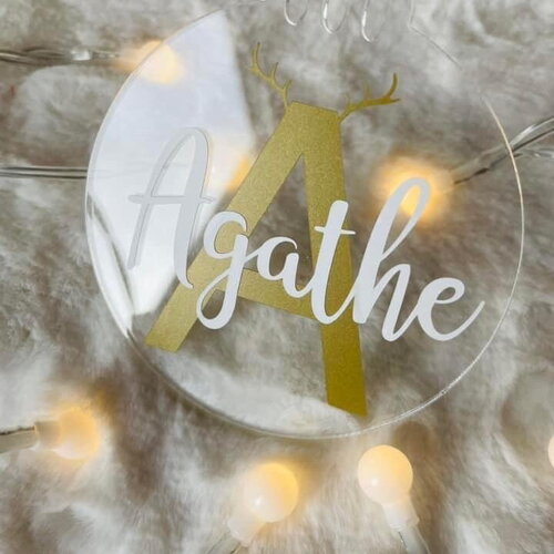 Boule de noël personnalisée - premier noël bébé - ornement personnalisé - décoration de noël en bois