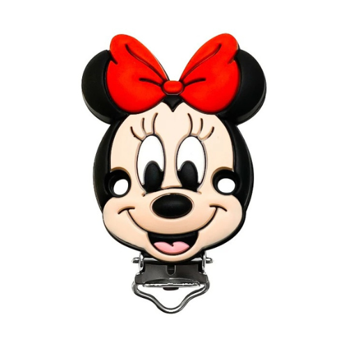 1 pince clip en silicone, attache tétine, passant boucle, souris minnie