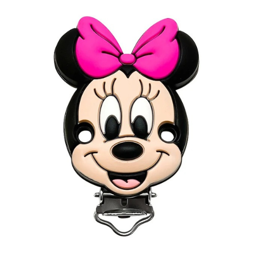 1 pince clip en silicone, attache tétine, passant boucle, souris minnie