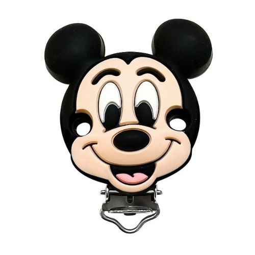 1 pince clip en silicone, attache tétine, passant boucle, souris mickey