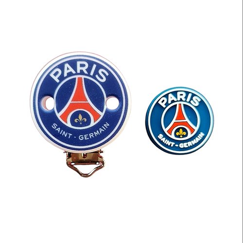 1 perle + 1 pince clip en silicone, attache tétine, foot psg