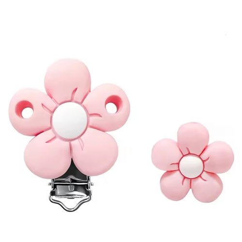 1 perle + 1 pince clip en silicone, attache tétine, fleur