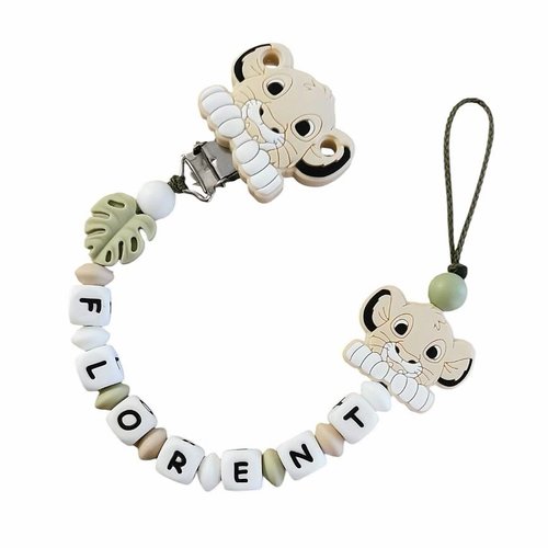 Attache tétine en silicone lion ressemblant à simba