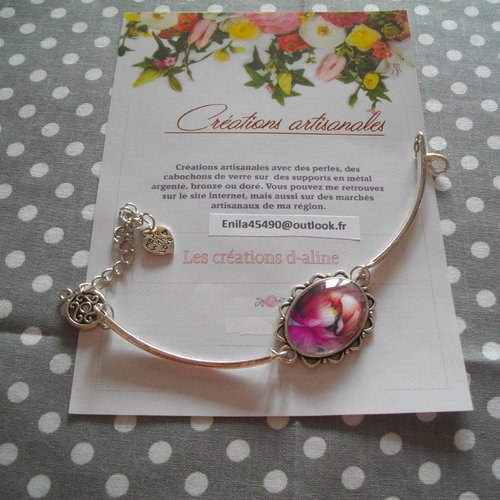 Bracelet fleurs rose