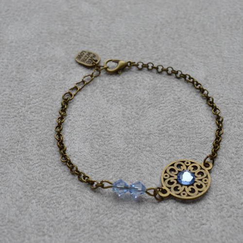 Bracelet &quot; lyra &quot; composé de perles en cristal de swarovski lavande