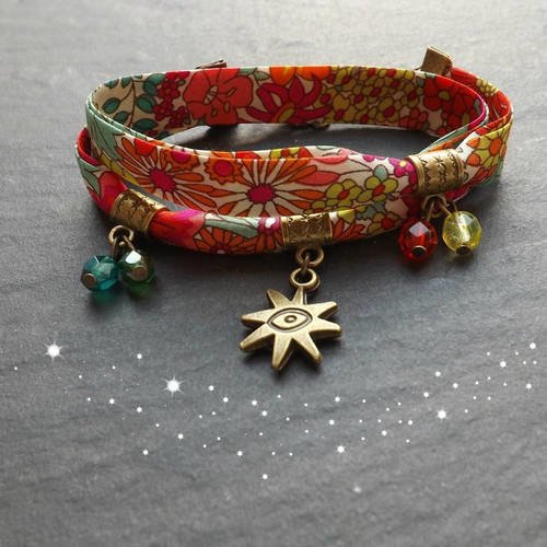 Bracelet 2 tours liberty &quot; delhi &quot; perles en cristal 