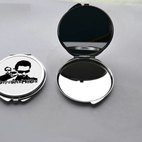 Miroir de poche double &quot; spécial depeche mode &quot; en métal