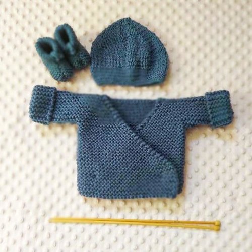 Brassiere Double Laine Gilet Bebe Tricot Bebe Maternite Layette Tricotee Main Bonnet Chaussons Cadeau Naissance Un Grand Marche