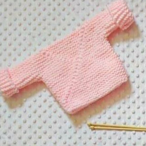 Brassière double laine, gilet bébé, tricot bébé, maternité, layette tricotée main, cadeau naissance
