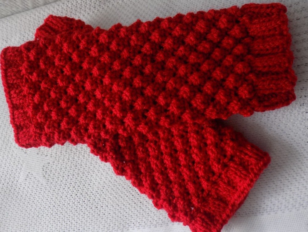 Jambières,guêtres rouges pour bébé au tricot,taille 12 à 24 mois. - Un  grand marché
