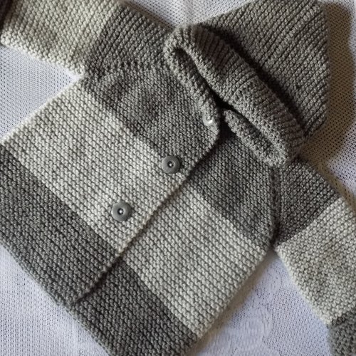 Manteau Paletot Gilet A Capuche Gris Pour Bebe Au Tricot T 12 24 Mois Un Grand Marche