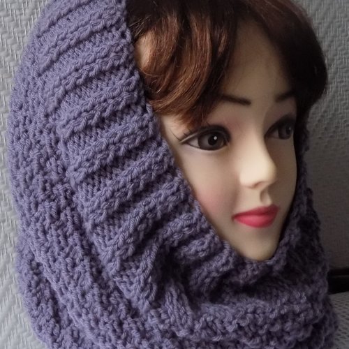 Écharpe à capuche en tricot pour femme, écharpe de sauna, cache