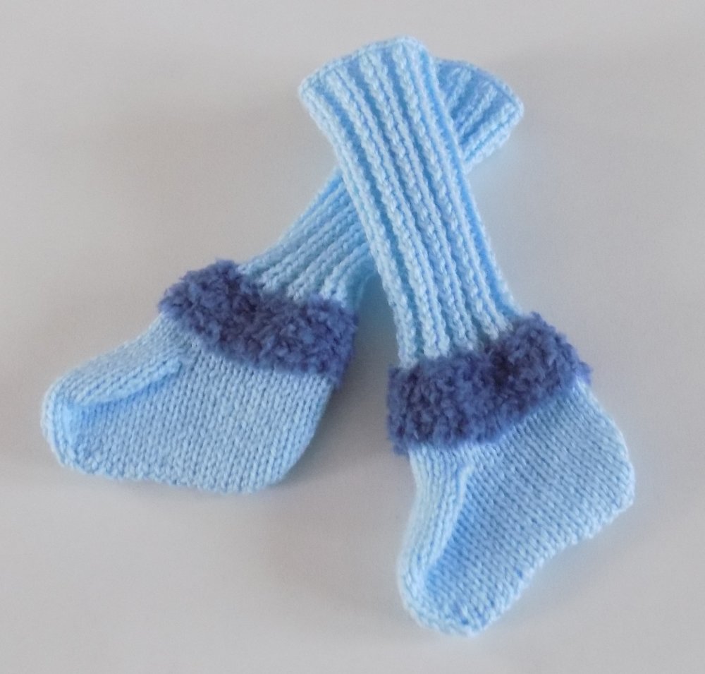 Chaussettes bébé en laine fait main (0-3 mois) COULEUR Gris